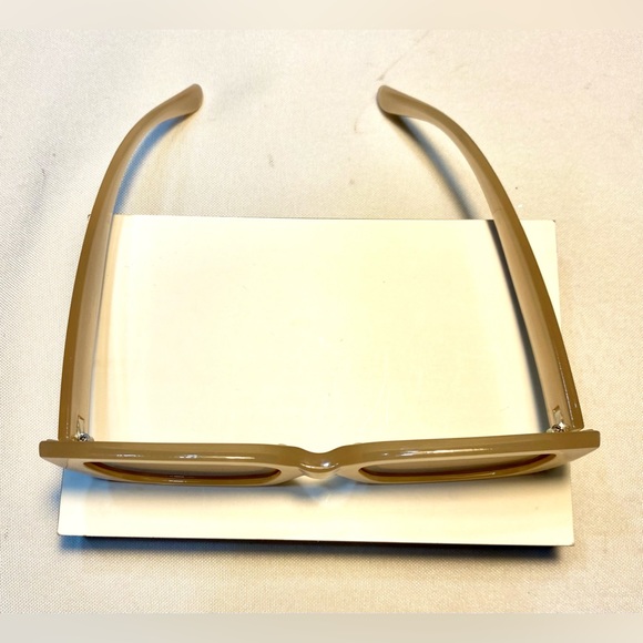 retro square Color sunglasses UV blocking beige brown tint - Picture 4 of 15